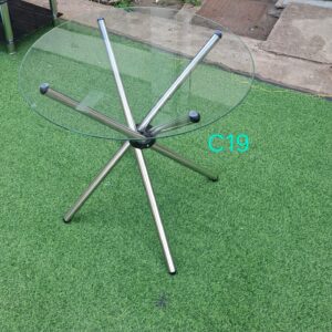 Glass Dining Table with a Unique Shape for 4 to 5 People
