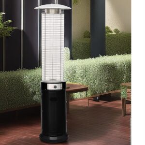 Cylindrical Patio Gas Heater with Quartz Flame Tube